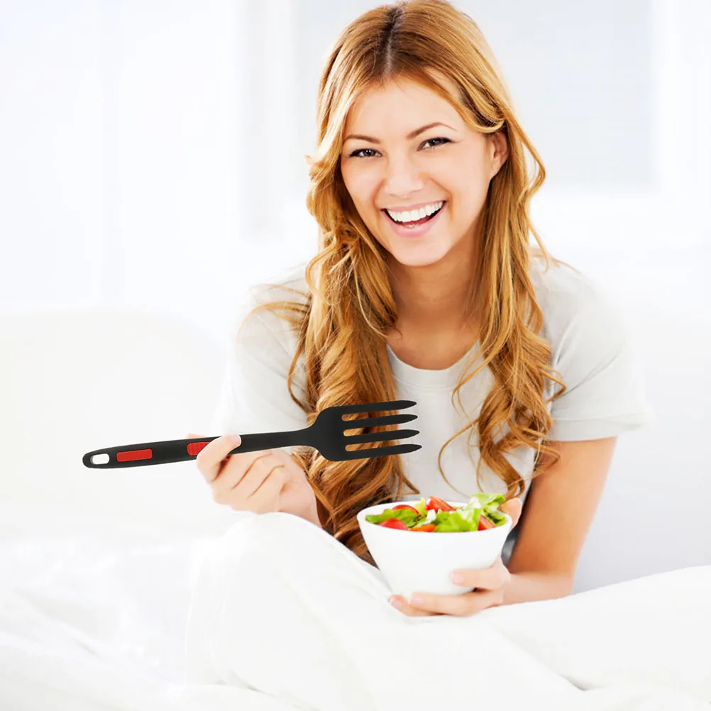 

2Pcs Silicone Fork Lightweight Portable Reusable Kitchen Tool Multi-Function Food Serving Fork Household Dinner Cooking Utensil