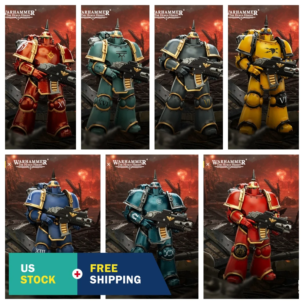 HIPLAY JOYTOY Figura de Acción de Alta Articulación Horus Heresy Warhammer 40K MK III Legionario Táctico de Alta Precisión Escala 1/18