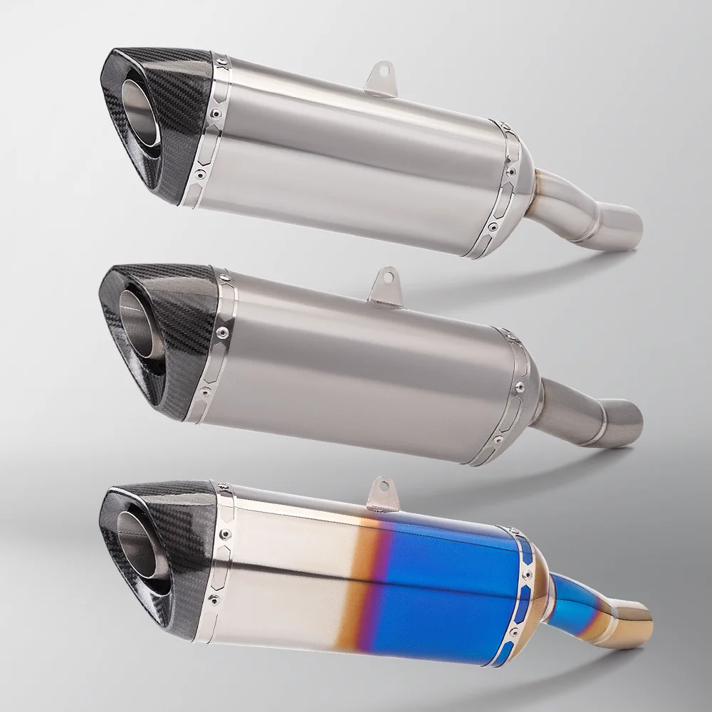For ZX-6R 2024--- Racing Performance Slip On Exhaust Assembly Titanium Resonator Delete Pipe Integrated Titanium Mid Tail Set