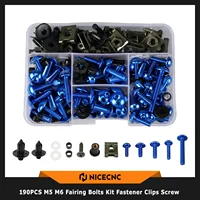 190 Uds M5 M6 Kit de tornillos de carenado para YAMAHA YZF R1 R3 R6 MT03 MT07 MT09 MT10 Tracer 9 GT FJR1300 XSR700 900 Super Ténéré