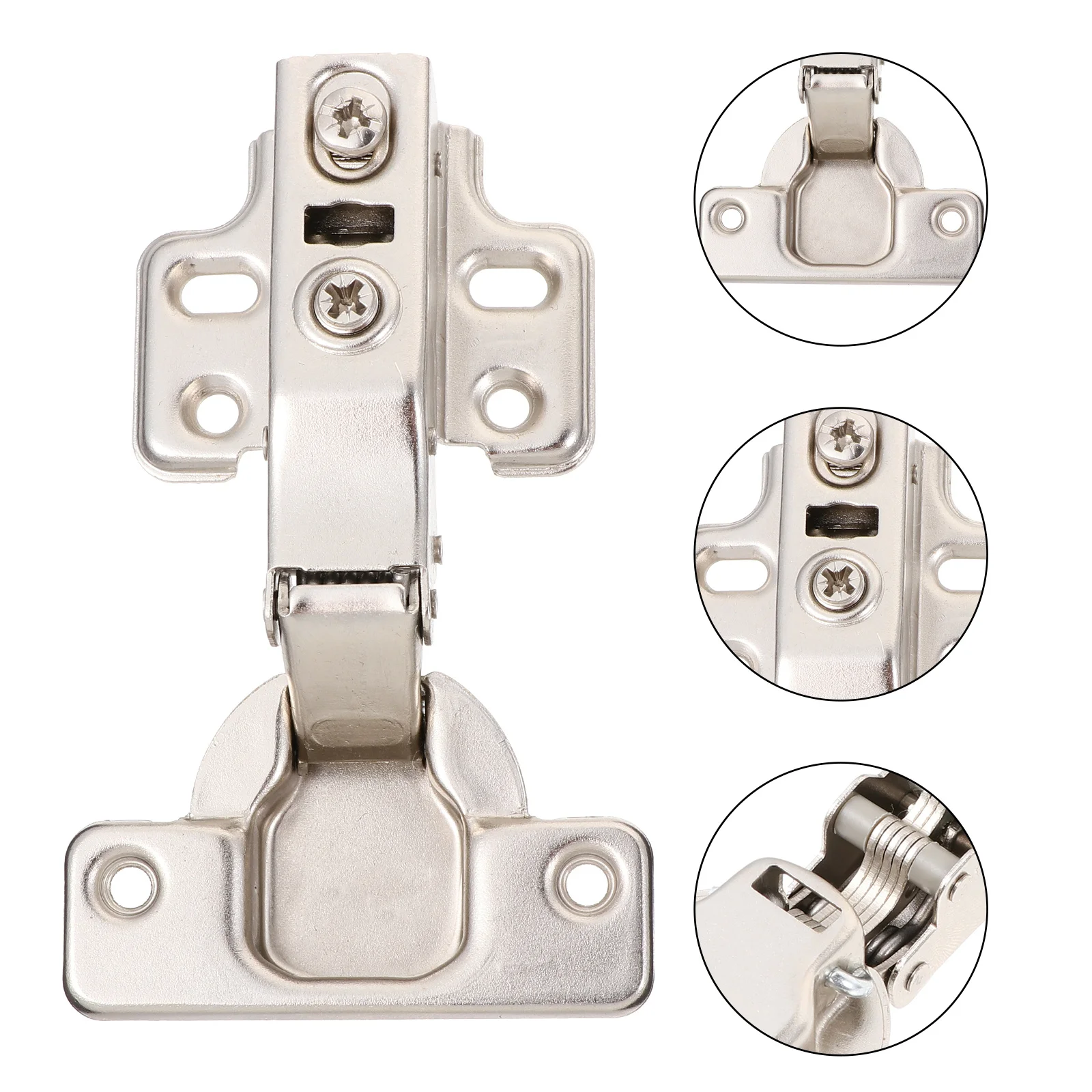 

10 pcs Hydraulic Cabinet Hinges Soft Close Buffer Heavy Duty 3-Way Adjustable 100° Opening Angle Furniture Hardware For Kitchen