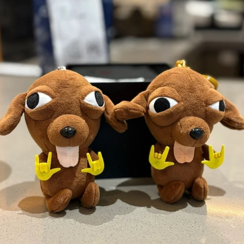 Lindo y Adorable cachorro de Chihuahua colgante de felpa feo y lindo perro creativo mochila de juguete de peluche llavero de felpa abstracto regalo