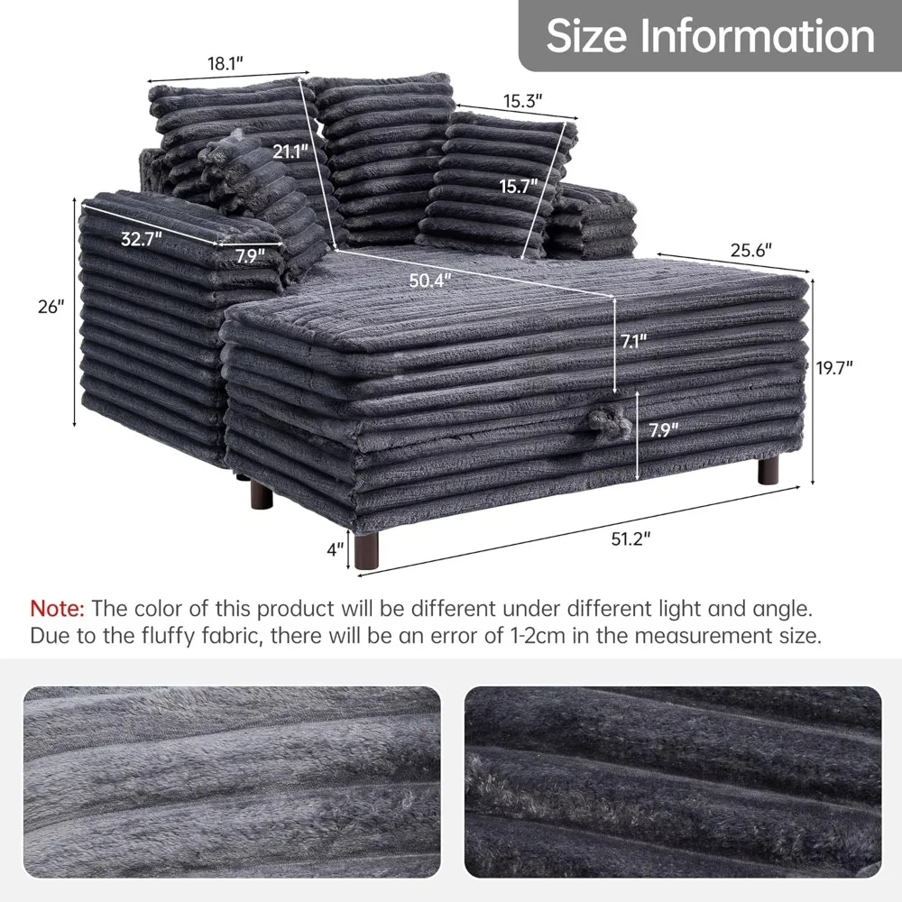 كرسي صالة كبير الحجم داخلي، سرير أريكة مريح مع مساحة تخزين، أريكة نوم من القطيفة الرقيقة، كراسي قراءة أرائك سحابية #2