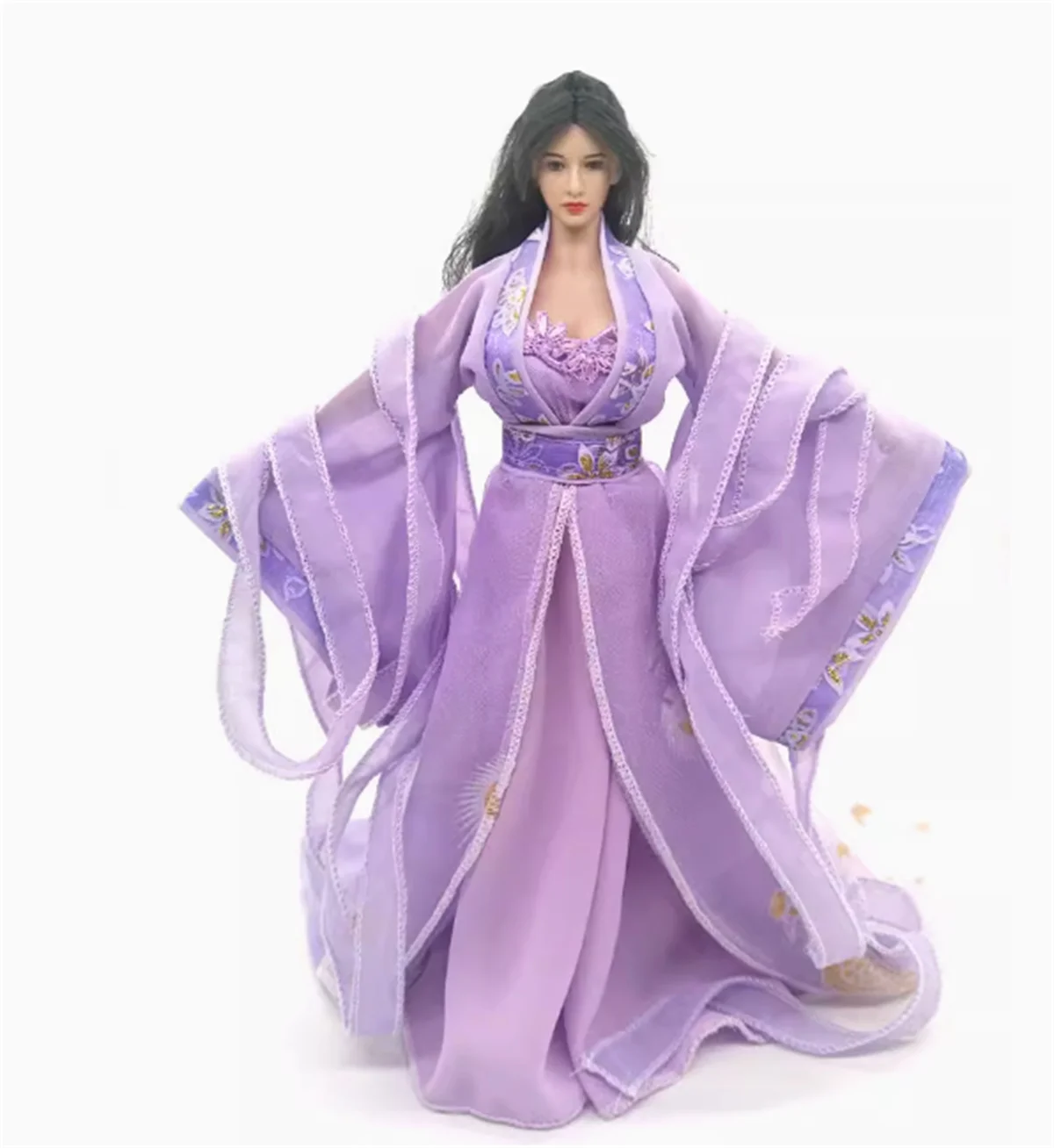 1/6 Embroidered Ancient clothing purple  long skirt Outfit Shirt Clothes  Suit For 12inch Big Bust Doll  Action Figure Toys