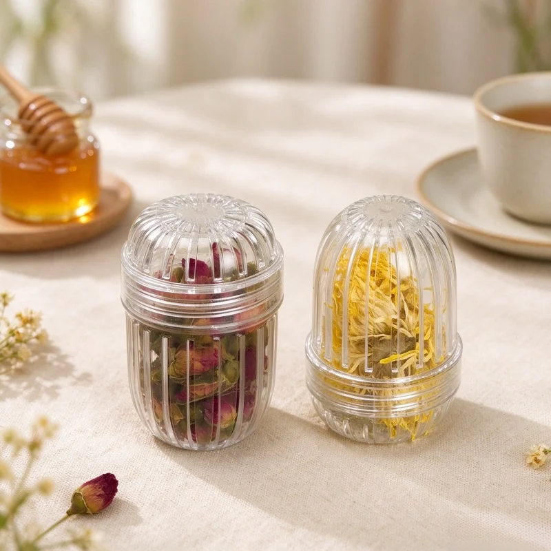 Tea Infuser Filter, Transparent Tea Strainer for Water Bottle, Reusable Flower Tea Leaf Separator, Kitchen Drink Accessories