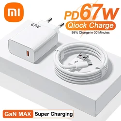 Xiaomi 67W Super Fast Charger USB Type-C PD Interface Charging Fast Charging Phone Charger For iPhone15 Samsung Huawei Data Line