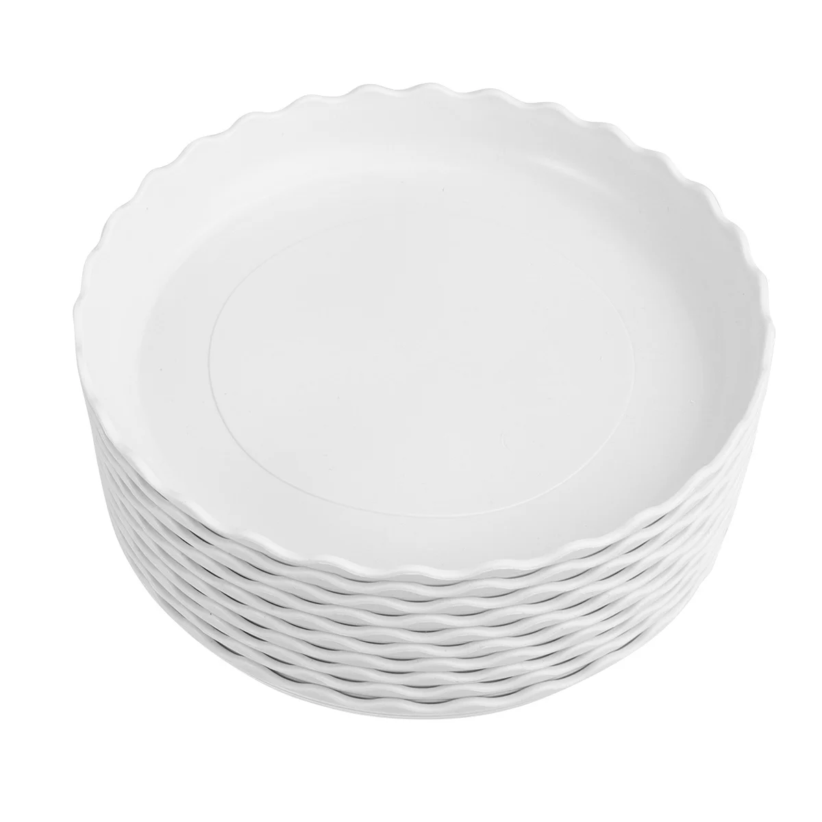 

10pcs Plastic Plant Pot Tray Lotus Leaf Shape Thickened Waterproof Saucer For Bonsai Succulents Flowerpots Garden Balcony