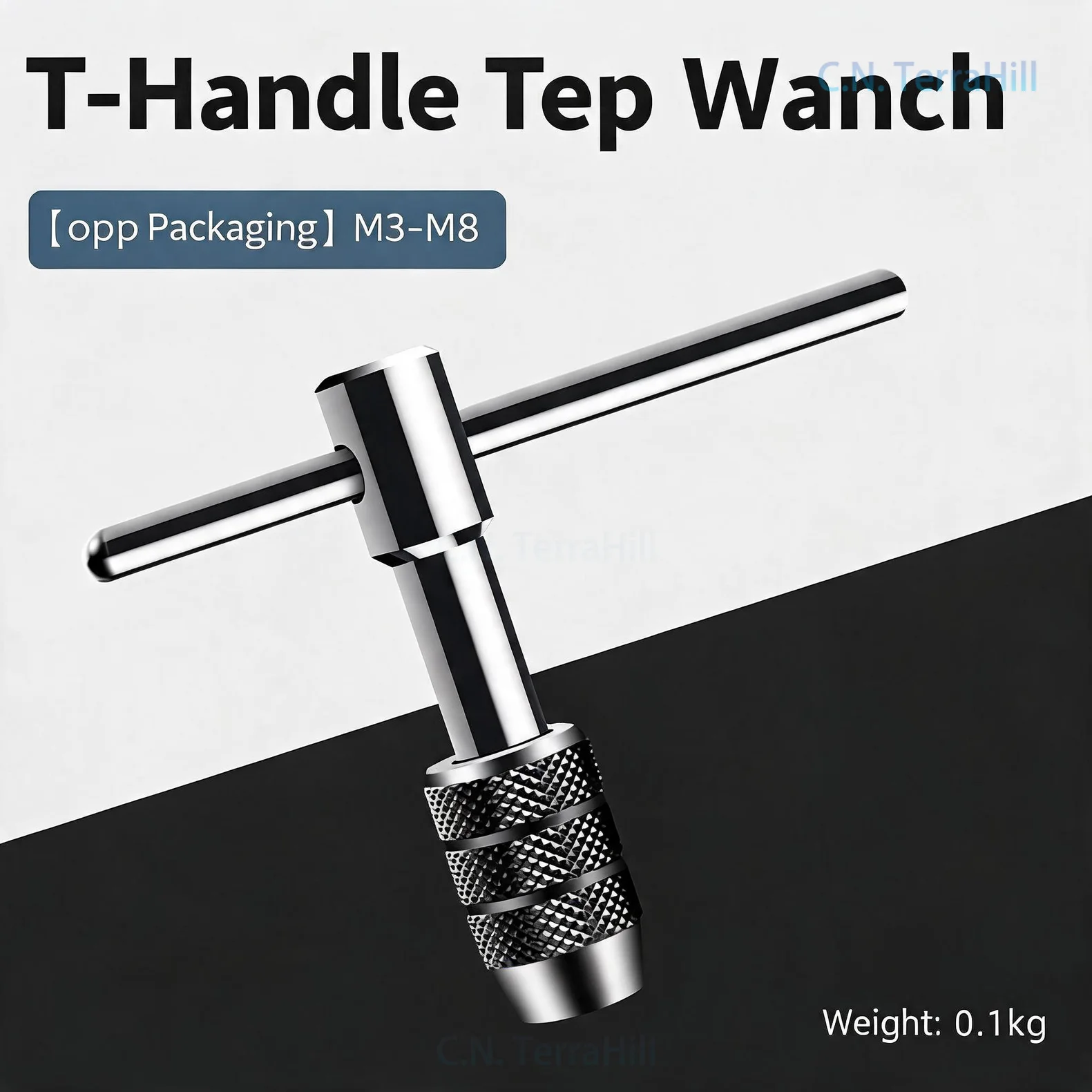 Hand Tap Wrench Adjustable Ratchet Tapping Holder Extended Manual Threading Tool for Metal Woodworking