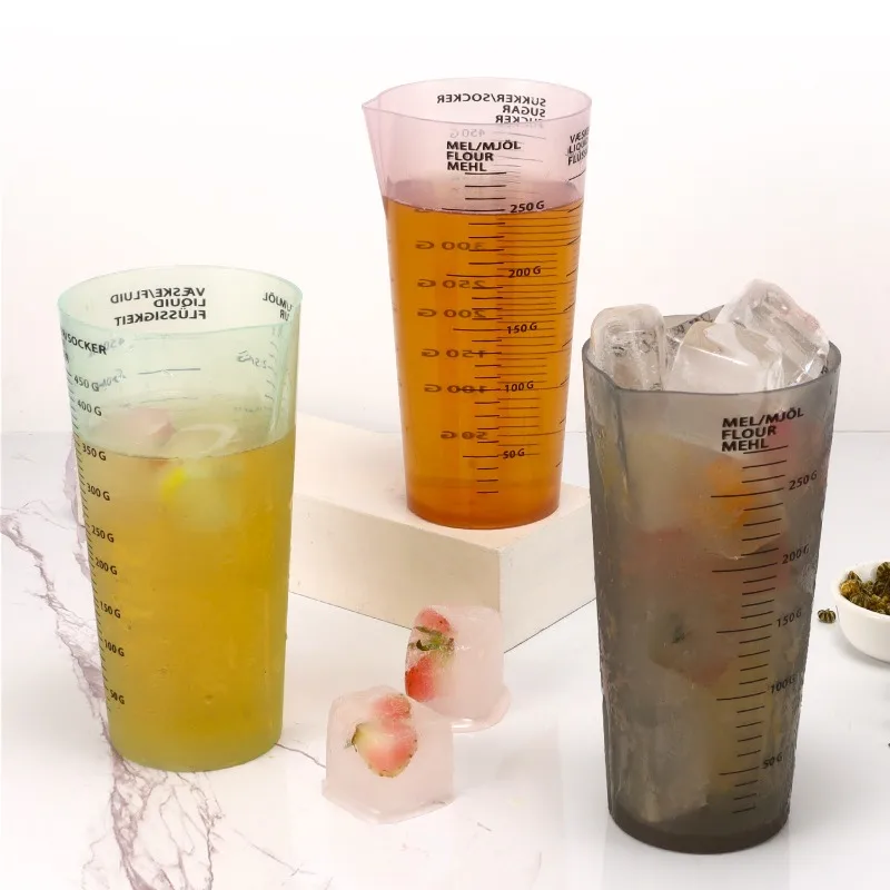 Semi-transparent Graduated Measuring Vessel Plastic Metering Jug Baking Liquid Measurement Tool Seasoning Juice Container
