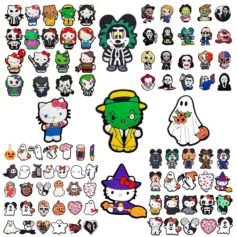 

Thrilling Halloween Limited Edition 18-90PCS Shoe Charms Mix PVC Decoration high-quality Detachable Waterproof For Party Gifts