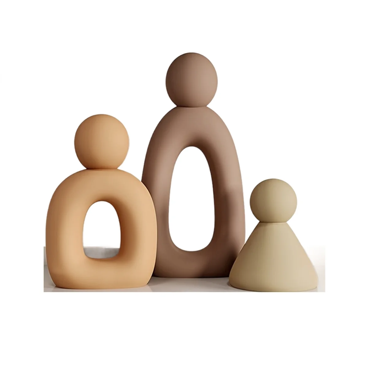 

ABUA 3 шт. абстрактные семейные фигурки-современный минималистичный набор коллекционных статуй для декора домашнего офиса, подарок на новоселье