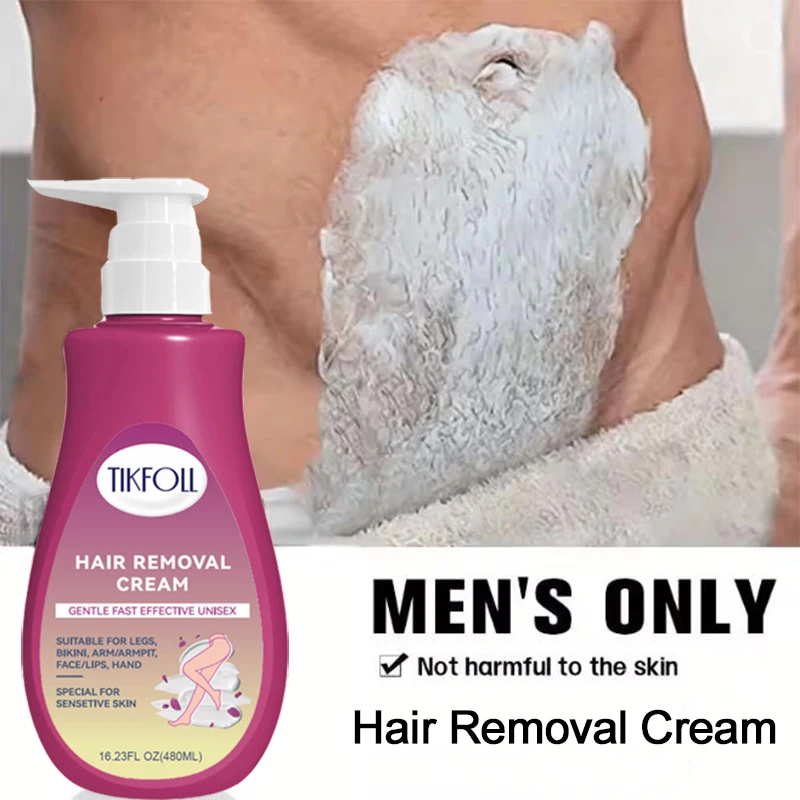 480ml Mild Men's and Women's Quick-Acting Hair Removal Cream, Suitable for Private Areas Such as Chest, Legs, Arms, and Lips.