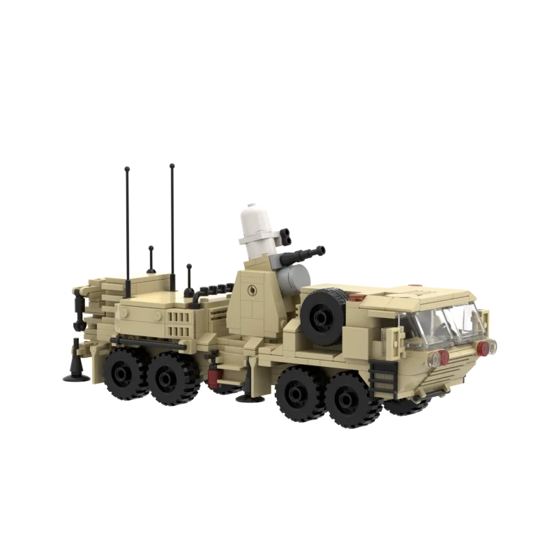 MOC Block Building M977 HEMTT Phalanx Weapon System WW2 Military Equipment Tactical Truck Vehicle Bricks Toys Children\'s Gifts