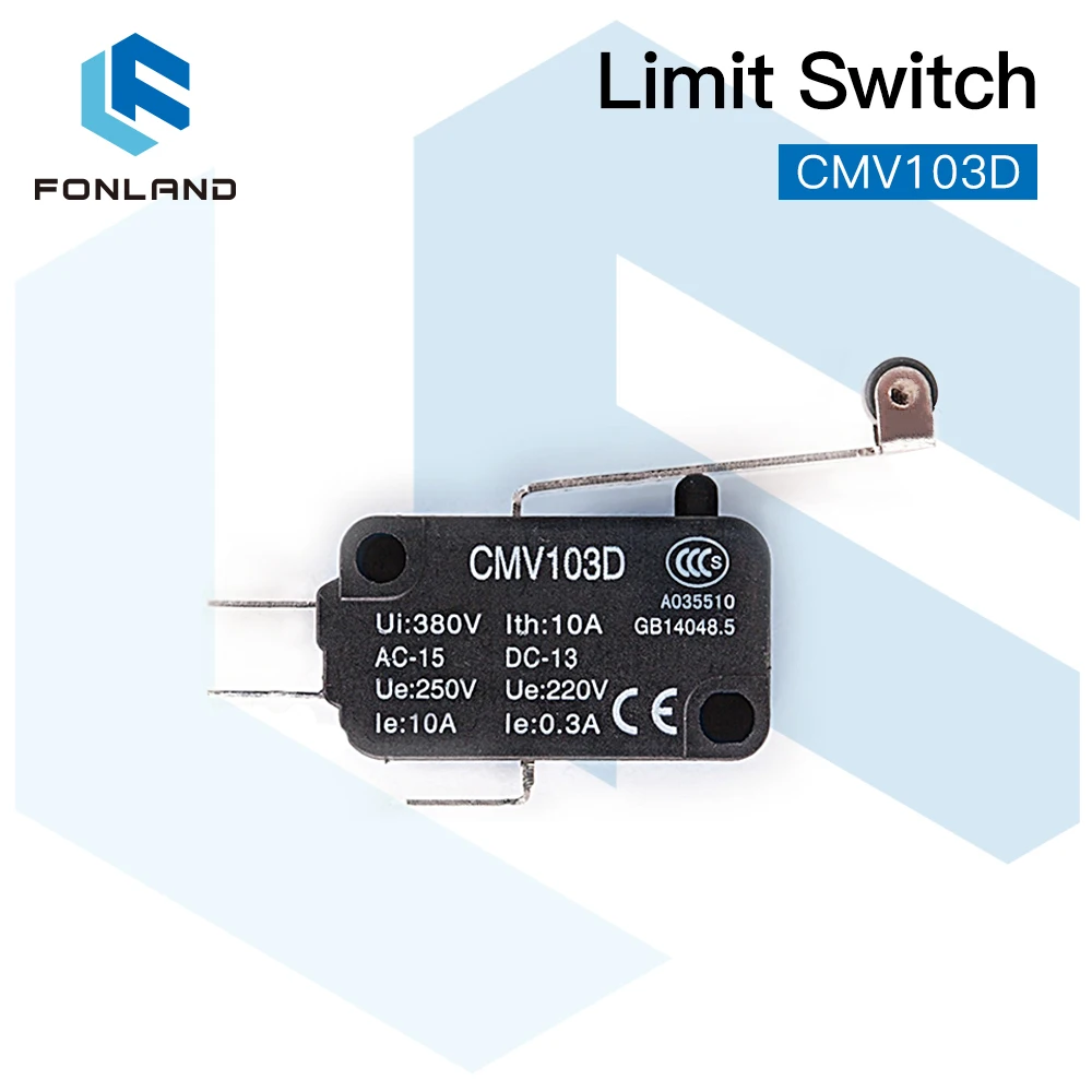 Imagem -02 - Fonland Pequeno Interruptor de Limite Cmv103d Micro Interruptor Momentâneo Punho Longo para Co2 Máquina de Corte a Laser Alta Qualidade