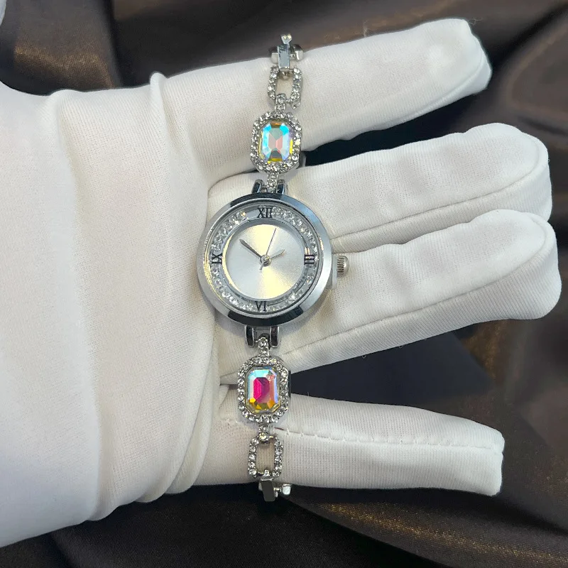 Jam Tangan Wanita Berlian Imitasi Mewah Jam Tangan Kuarsa Wanita Gelang Modis Jam Tangan Anak Perempuan Reloj Mujer Hadiah Jam Montre Femme Relojes