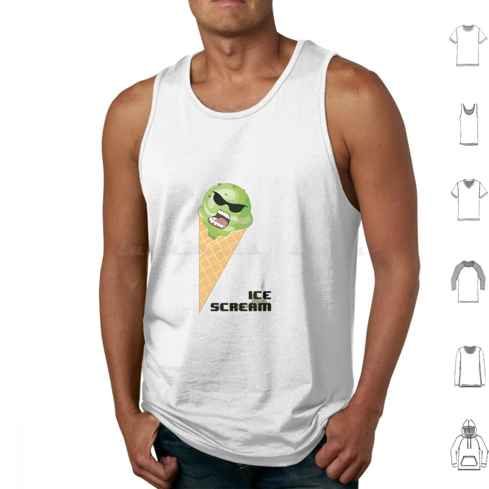 Camisetas sin mangas con grito de hielo, chaleco sin mangas, grito de hielo, divertido meme de verano, helado, postre, comida bonita, diversión, vainilla dulce