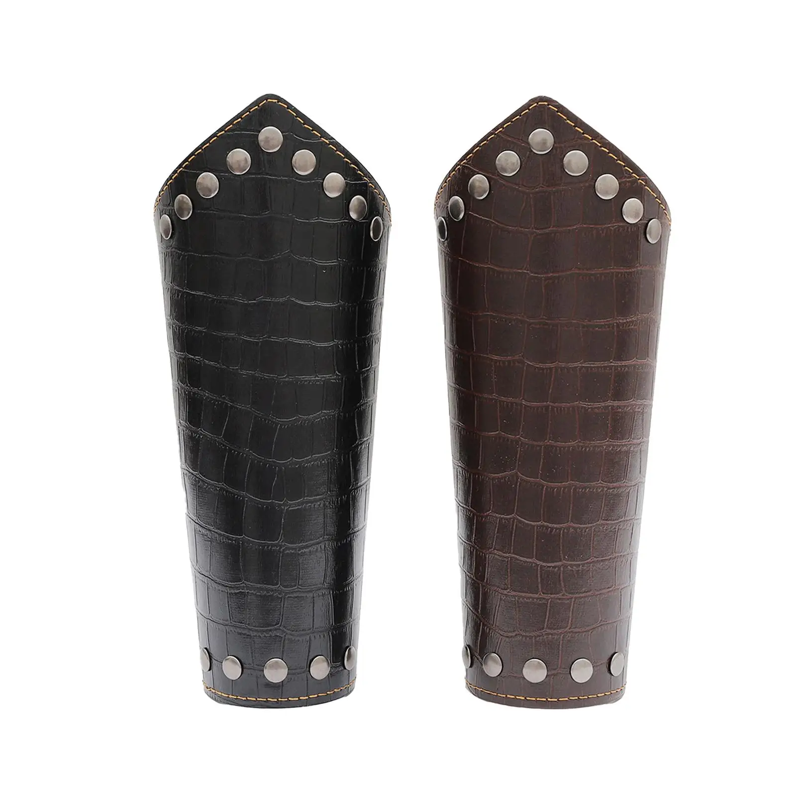 

PU Leather Arm Guard Accessories Medieval Gauntlet Wristband for Halloween Photo Props Masquerade Festive Themed Parties