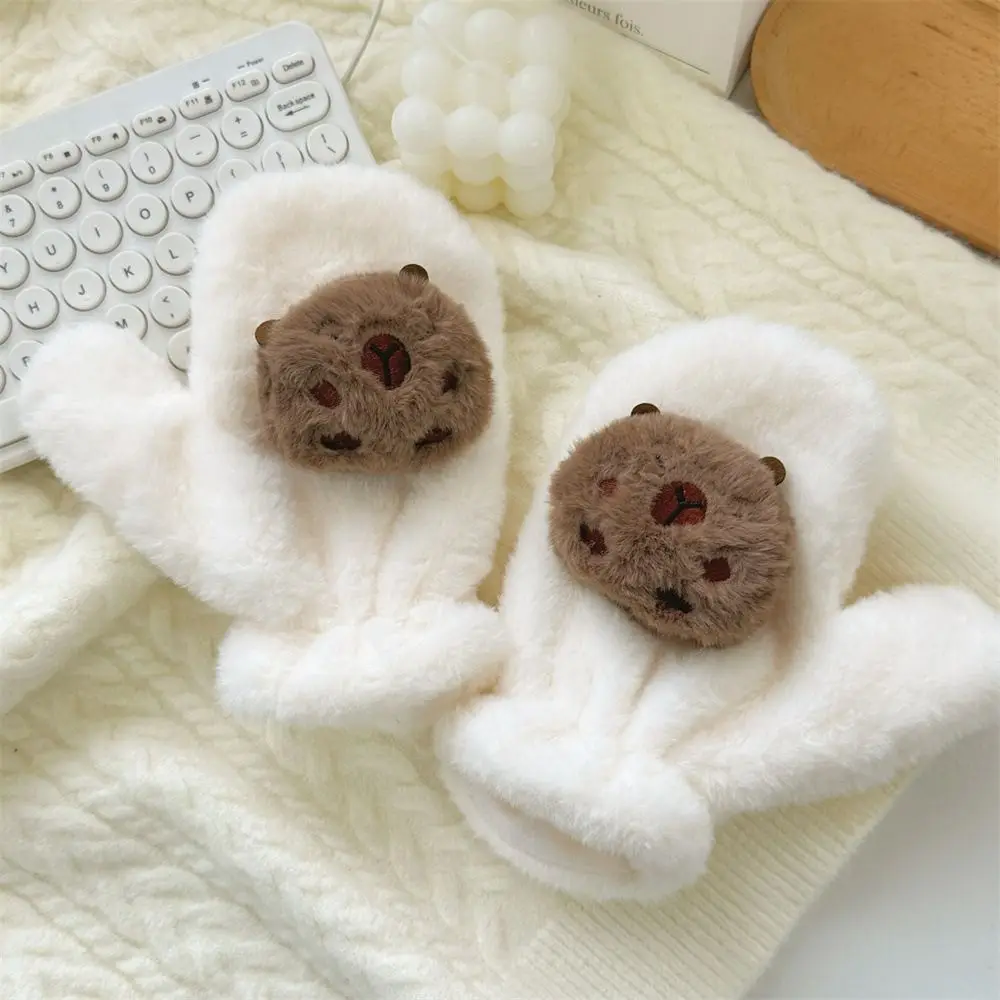 น่ารัก Capybara CROSS ผ้าพันคอการ์ตูนตุ๊กตาคออุ่น Thicken เย็นป้องกันหูอุ่นกลางแจ้ง