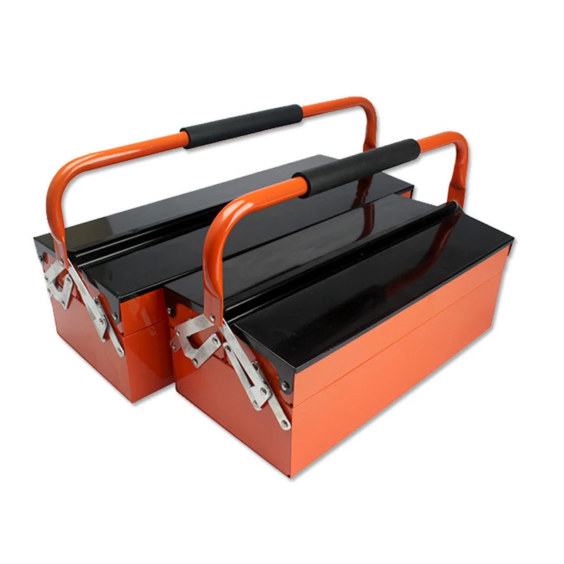 Quality Extra Large Toolbox Thicken Material Portable Automobile Maintenance Household Hardware Three-layer Folding Storage Box