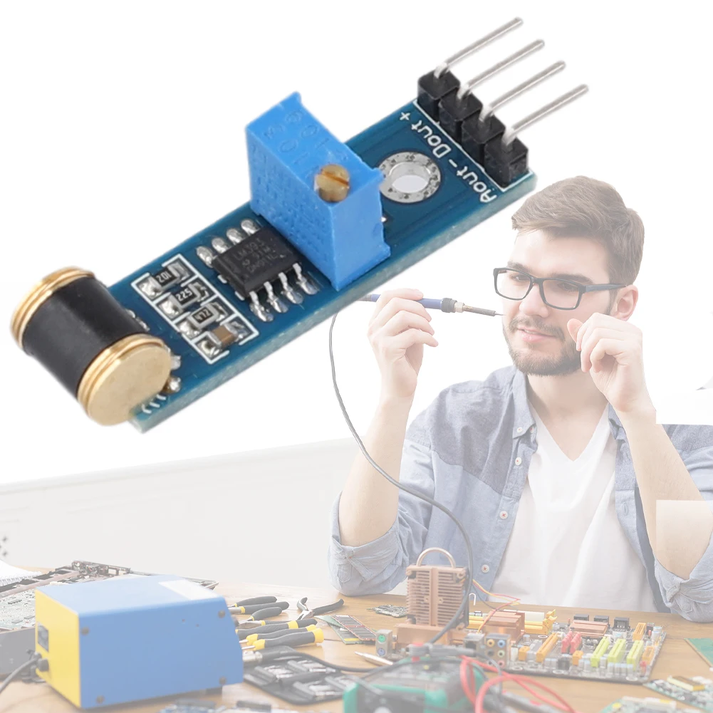 مستشعر خرج تناظري ، حساسية ، وحدة مستشعر مجس اهتزازي قابلة للتعديل ، تيار مستمر 5 فولت ، 4Pin للكشف عن الاهتزاز ،
