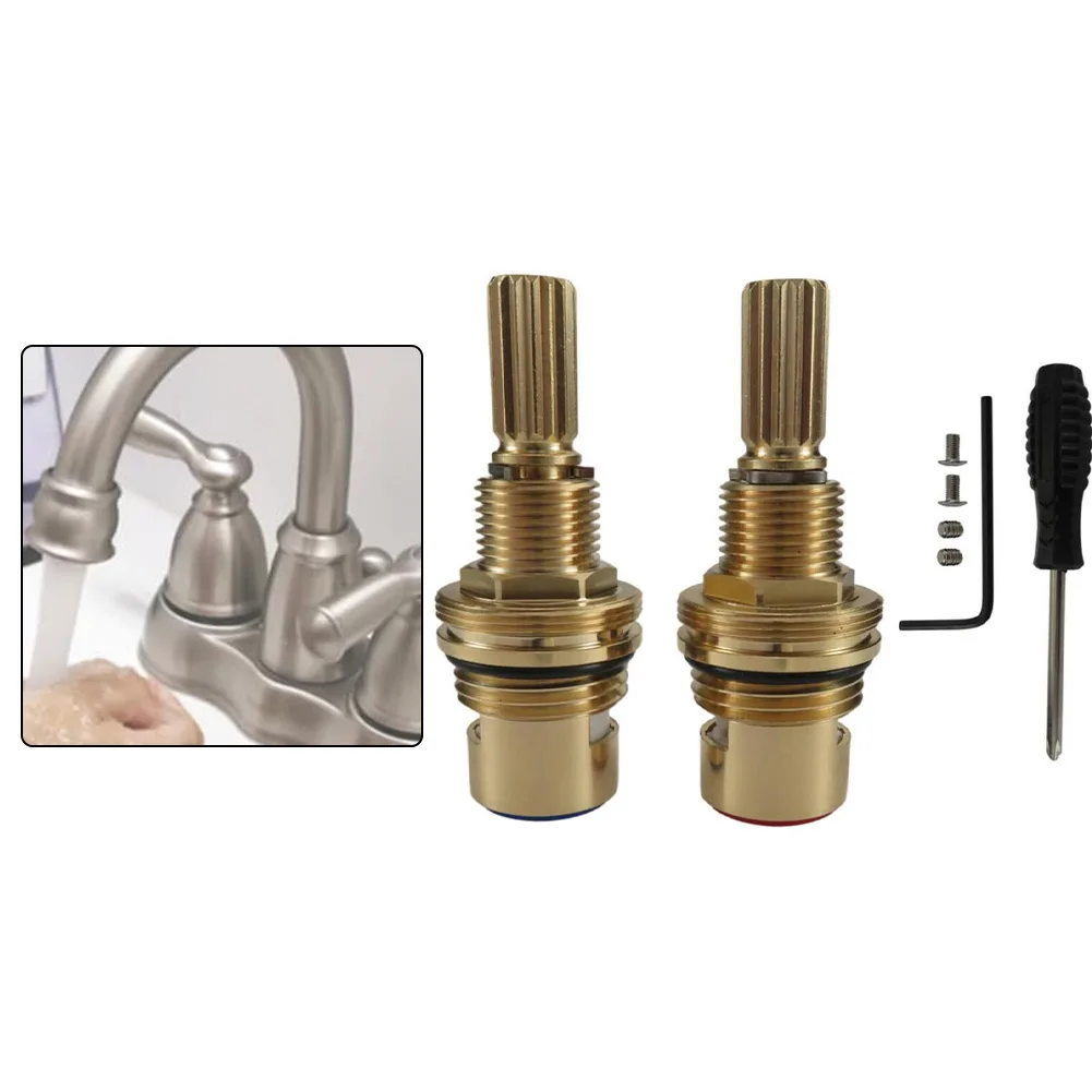

Precision Fit Brass Faucet Cartridge Pair For Hot Cold Widespread Use Compatible With 1 001 And 1 002 Includes Tools
