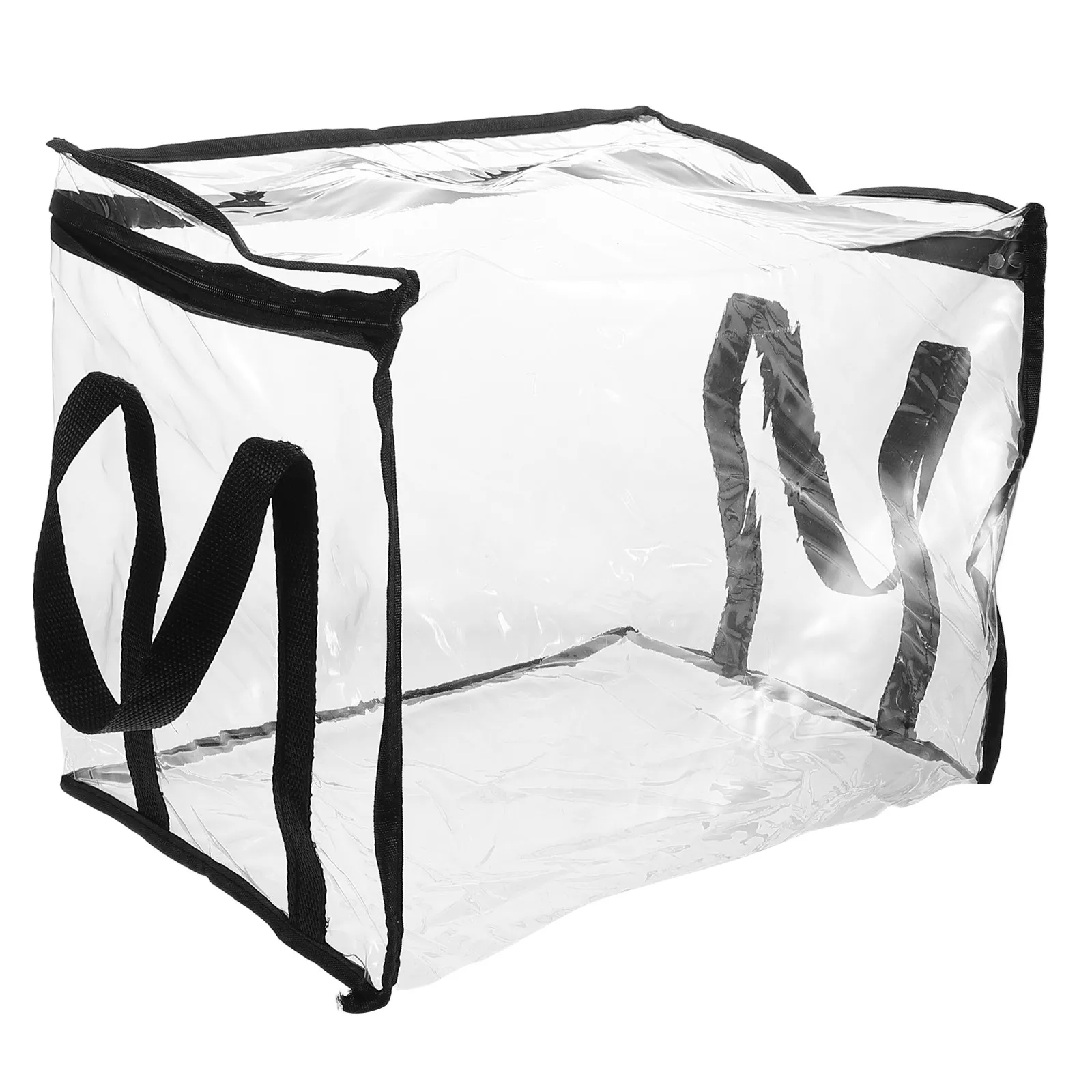 

Transparent Book Storage Box Foldable Clear Waterproof Collapsible Organizer Portable for Students Large Capacity Document Cube