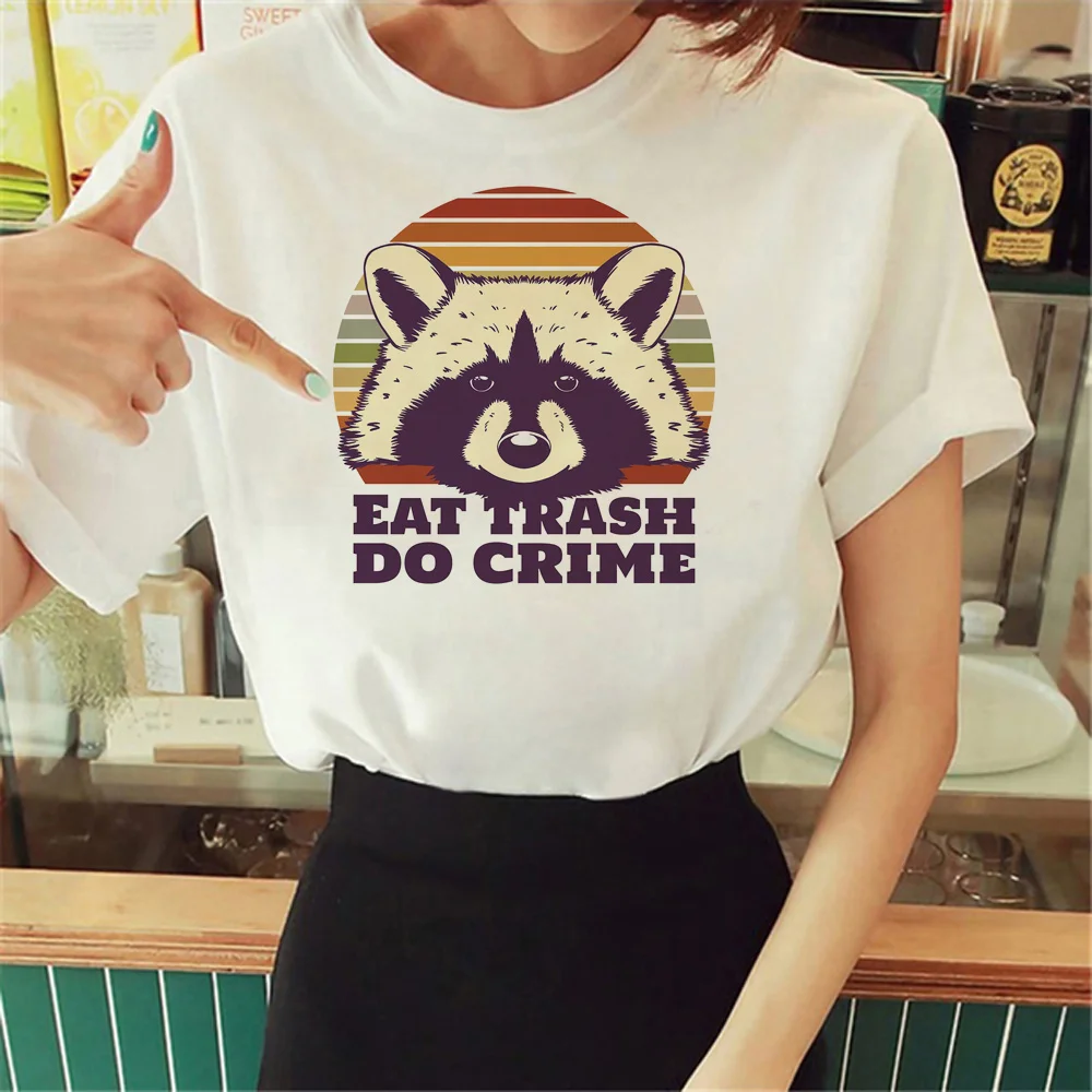 Racoon Tee women anime funny harajuku t shirt female y2k clothing