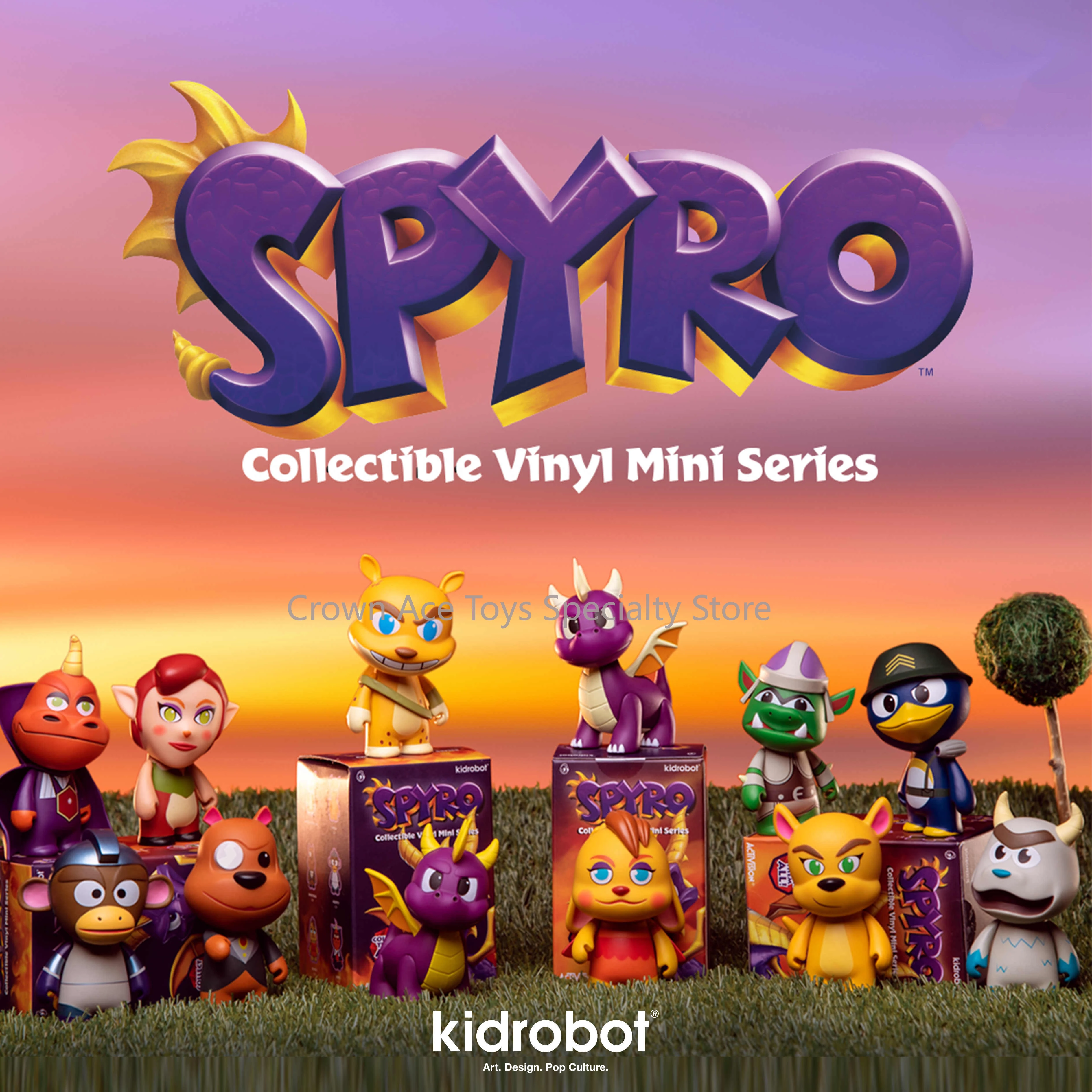 

В наличии Kidrobot Spyro агент дракона 9 Moneybags Bianca Ripto Sheila The Kangaroo 3 "милые шторы для слепых коробок украшения модные игрушки