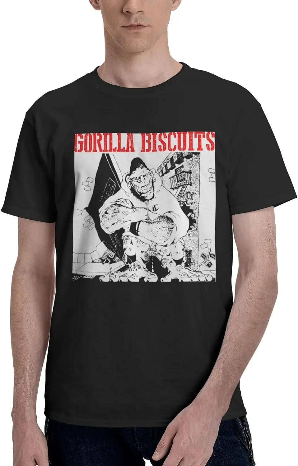 Gorilla Biscuits Shirt Men Short-Sleeve Graphic T-Shirt Tall Big Loose Tee Fashion Gym Workout T Shirts