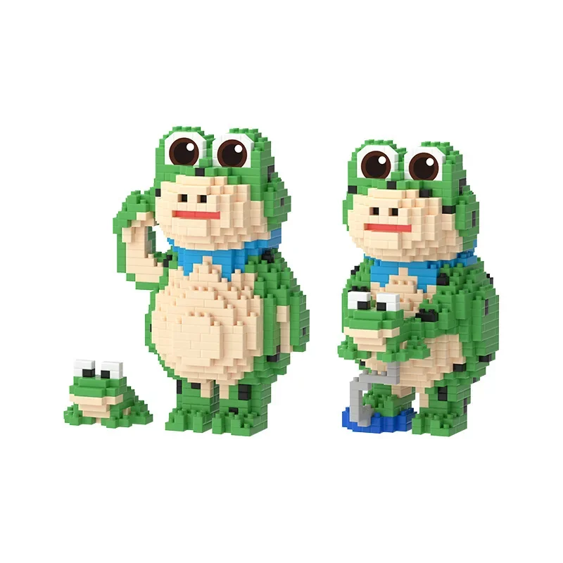 Internet Celebrity Frog Micro Particles Assembled Animal Building Block Toys Boys Girls Adult Educational Creative Friends Gift