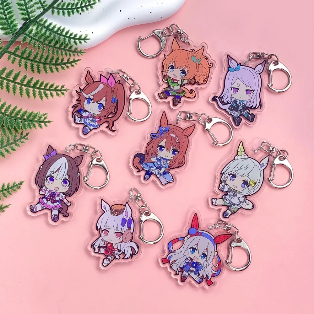 1/15Pcs Anime Figures Pretty Derby Acrylic Keychain Cute Bac