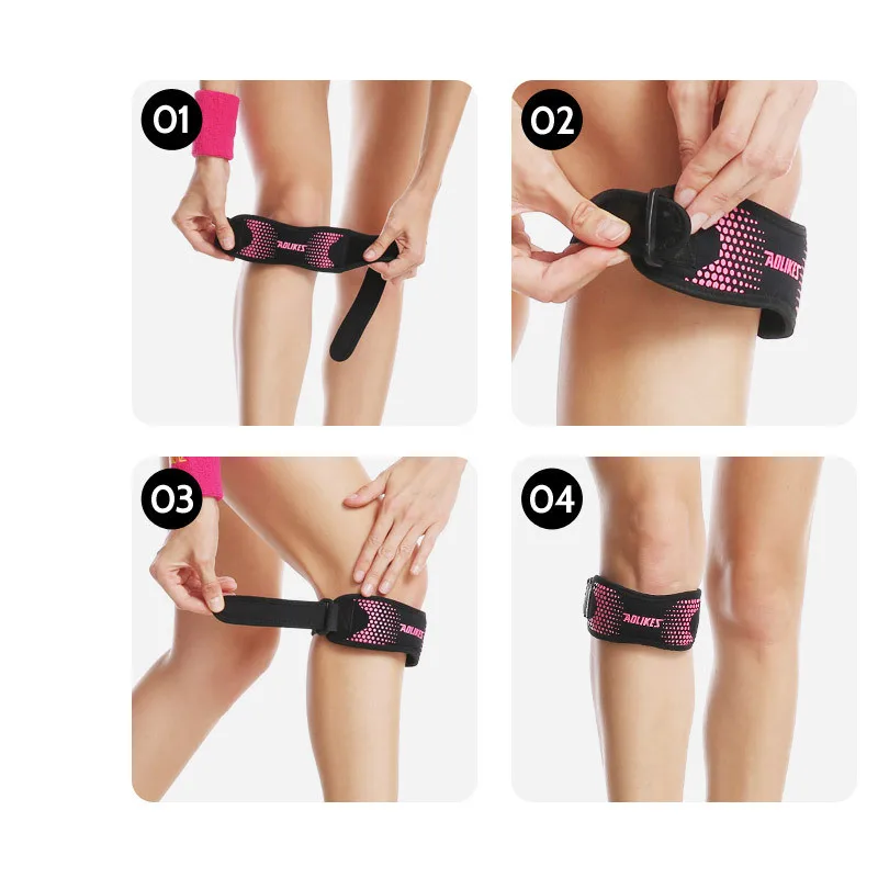 New Arrivals 1Pcs Patellar Knee Pad Adjustable Knee Pain Relief Support Protective Gear Hiking Soccer Basketball Knee Sleeve