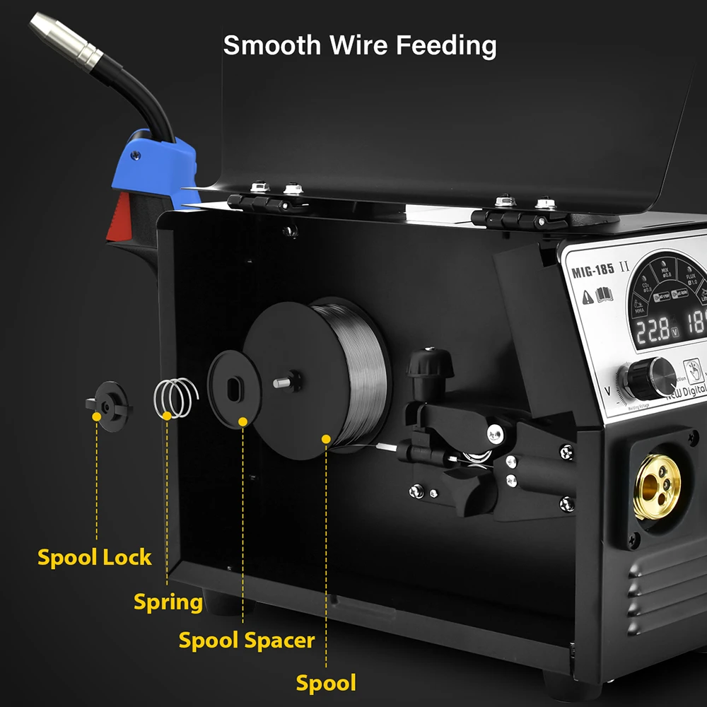 HZXVOGEN 4 in 1 MIG185A Lasmachine Multi-Process Lasser Gas Gasloze MIG Lift TIG Stick Digitale Inverter Lasser 110 V/220 V