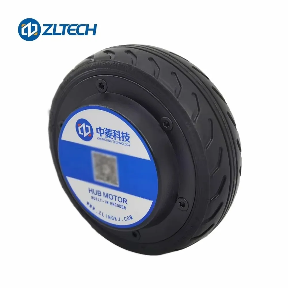 ZLTECH 5inch 24V 150W Hub Wheel Motor 270RPM 60kg Load IP54 4096-wire Encoder for Service Robot