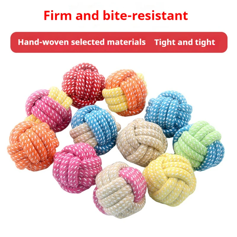 

Random Color Pet Dog Toy Bite Rope Double Knot Cotton Rope Funny Cat Toy Bite Resistant and Sharp Teeth Pet Supplies Puppy Toys