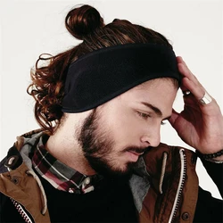 Black Fleece Ear Warmer Muff Winter Headband Ear Muffs Headband Men Women Running Skiing Outdoor Sports Ear Cover Headscarf