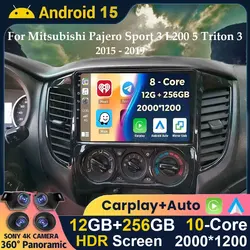 Android 15 Stereo For Mitsubishi Pajero Sport 3 L200 5 Triton 3 2015 2016 2017 2018 2019 Multimedia Car Radio Player GPS Carplay
