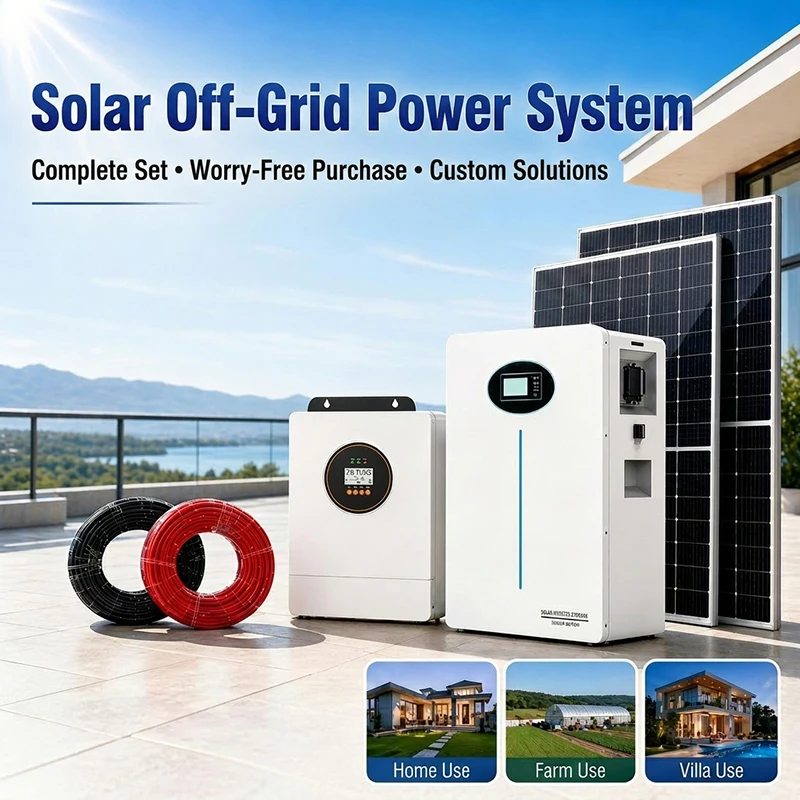Industrial Hybrid Solar System 30KW 50KW 100KW 200KW Off-Grid Complete Set 3 Phase 380V Energy Storage Battery for Factory