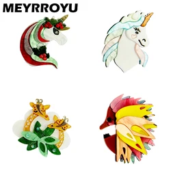 MEYRROYU 2022 New Fashion Acrylic Animal Puppy Rabbit Squirrel Brooch Female Exaggerated Cartoon Cute Badge Lapel Brooch Jewelry