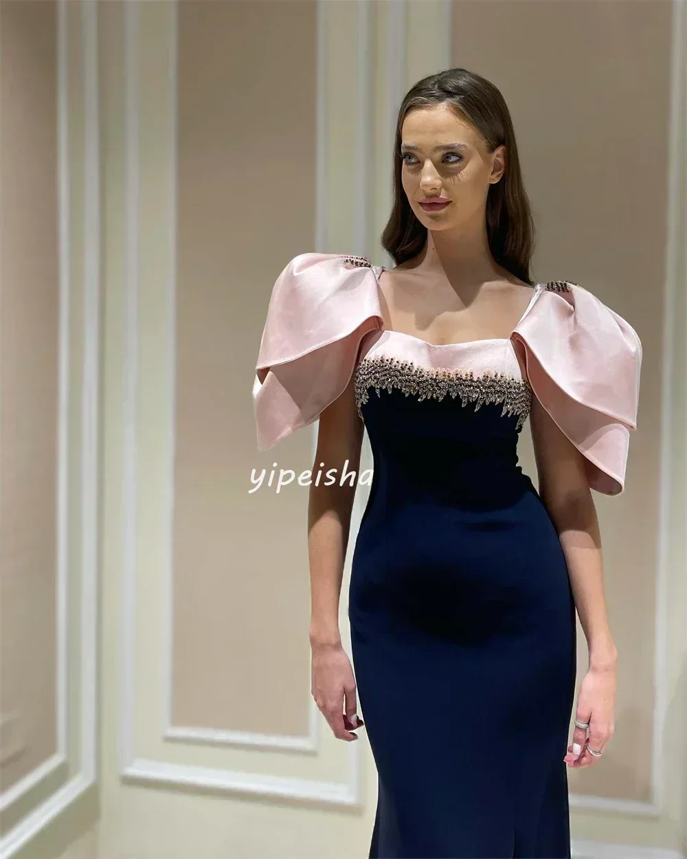 Vestidos de noite jérsei lantejoulas strass sem alças vestido longo requintado alta qualidade vestidos de festa de baile para mulher personalizado