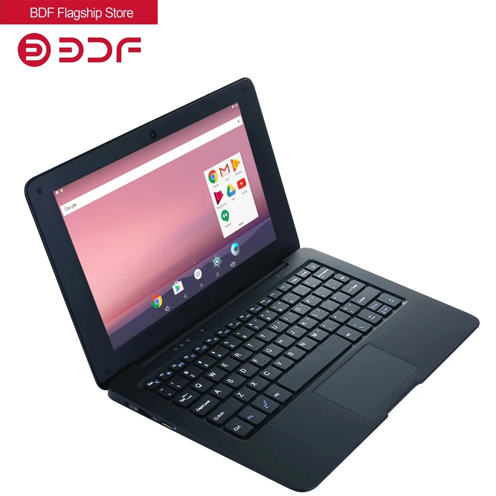 كمبيوتر محمول Netbook 10.1 بوصة 10 Hd خفيف الوزن ورقيق للغاية 2 جيجابايت + 64GGB لابتوب رباعي النواة نتبووك أندرويد 12