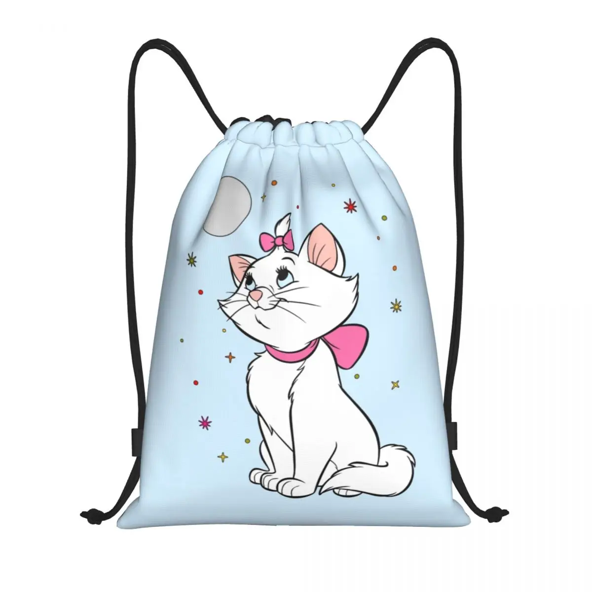 Custom Lady Marie Cat Kitten Drawstring Bag for Training Yoga Backpacks Women Men Cartoon Animal Sports Gym Sackpack