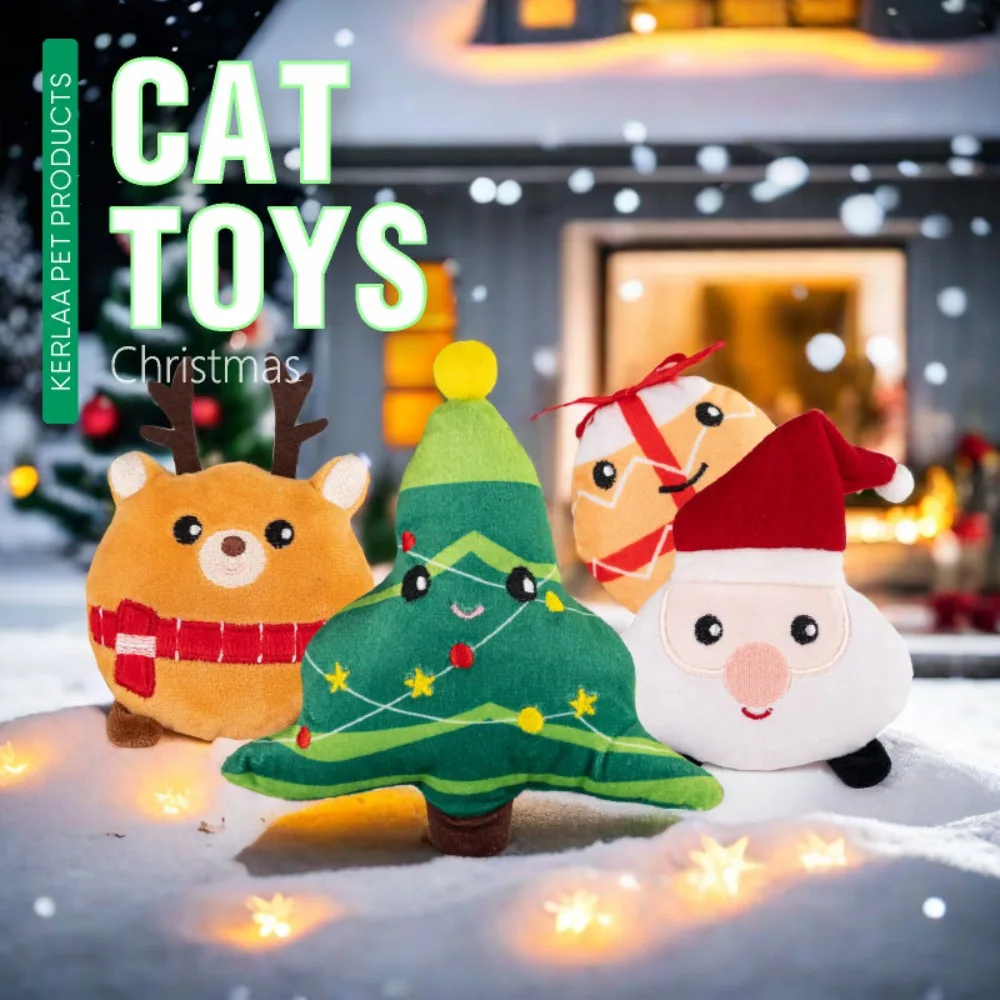 Neues Weihnachts-Katzenspielzeug aus Plüsch zur Linderung von Langeweile und sauberer Zähnen, begleiten Sie sich selbst mit Katzen, Heimtierbedarf, Weihnachtsgeschenke
