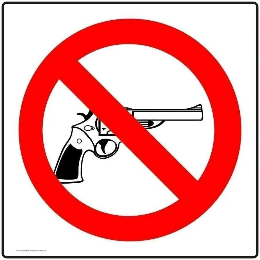 Graphic No Guns Allowed Street Metal Warning Sign Square Sign 12x12 inches sign