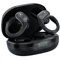 TWS Bluetooth 5.4 Earhook Earphone Sports Headsets Led Headphone Wireless Earbuds Noise Reduction Microphone 60H HiFi Music Time