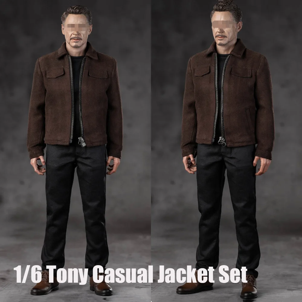 

MTOYS MS027 1/6 Casual Jacket Set Vintage Zipper Coat Black Bottom Shirt Pants Leather Shoes For 12" Men Action Figure Toy