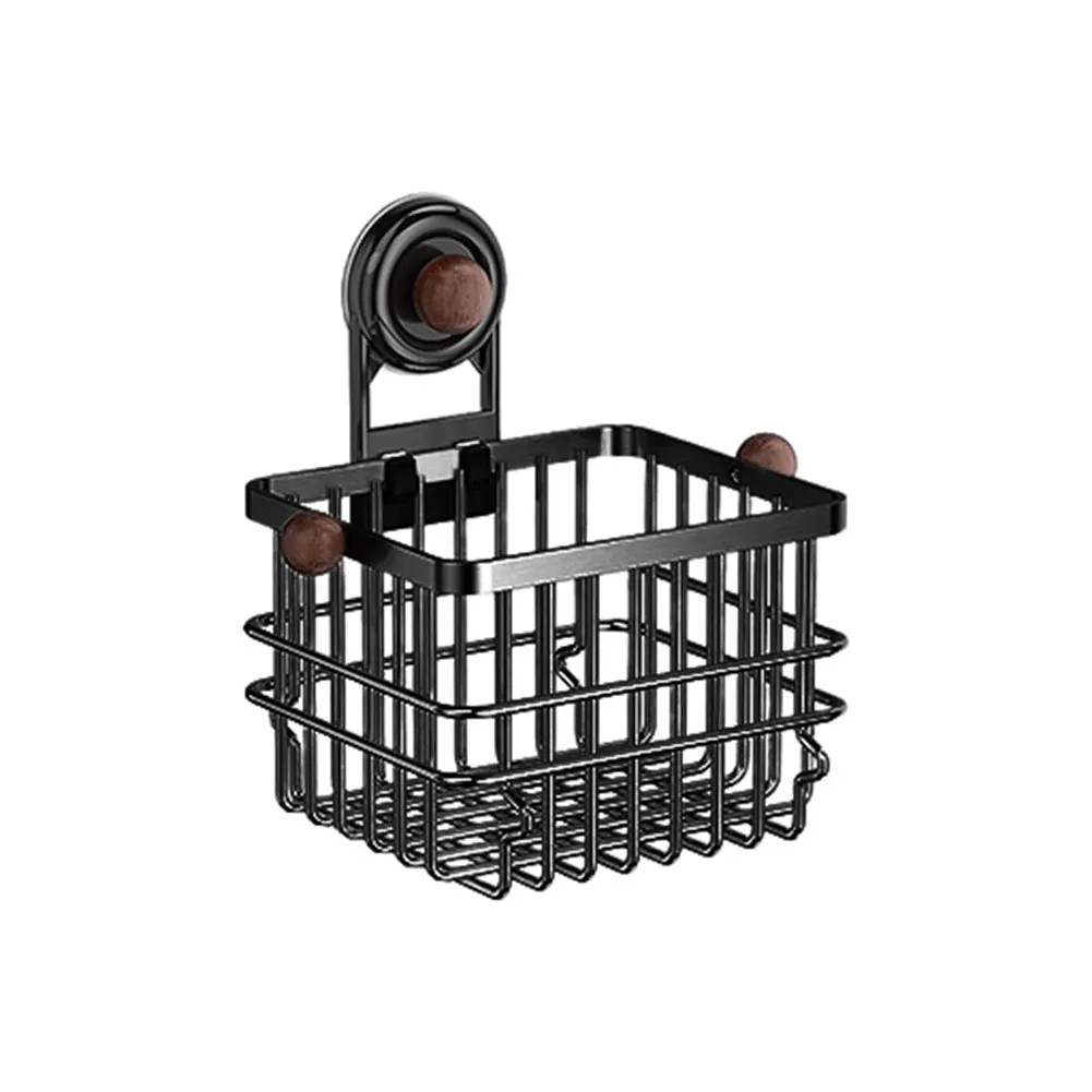 Strong Adhesion Suction Wall Basket for Secure Placement in High Traffic Areas Like For Kitchen Countertop or Shower