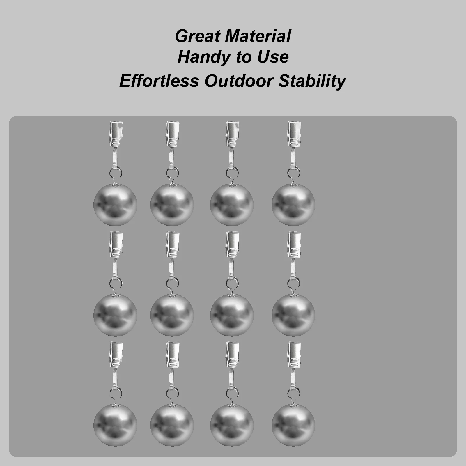 Poids pour rideaux 12 pièces, support de draperies en acier inoxydable avec pince pour pique-nique en plein air, fête, salle à manger, cuisine, Patio