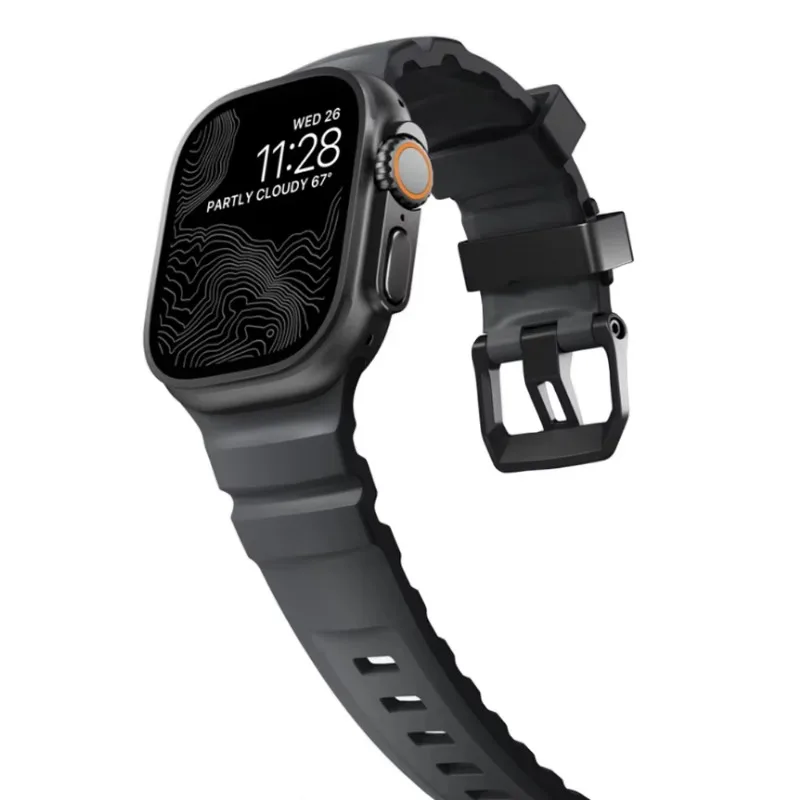 Soft Silicone Band For Apple Watch Ultra 3 49mm 11 10 46mm 9 8 7 45mm Titanium Bracelet wristband iWatch 6 5 4 SE 44mm Watchband