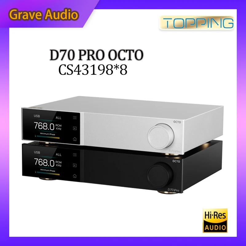 

TOPPING D70 PRO OCTO Desktop Decoder Bluetooth 5.1 DAC Support LDAC APTX HD 8* CS43198 Chip Pre-Audio Amplifier D70PRO OCTC